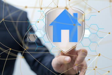 home data. Digital cyberspace with particles and Digital data network connections concept.