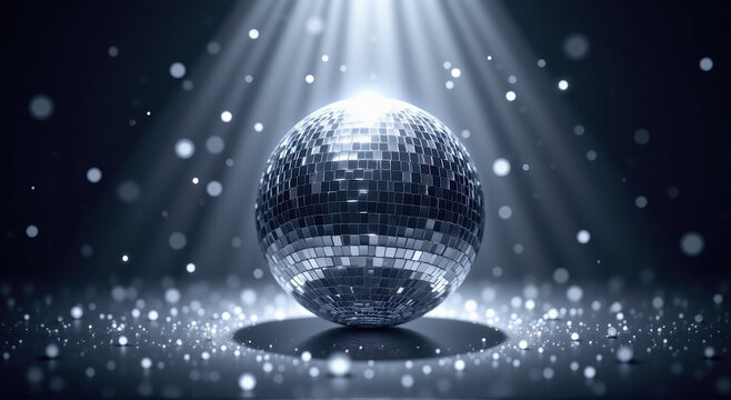 disco ball with bright DarkGray beams of light creating a dazzling light pattern
