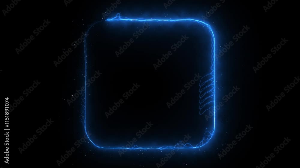 Poster neon lights motion loops square circular motion draws and beautiful lights background linear lamp. b