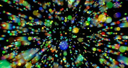 Colorful Bokeh Lights in Black Background