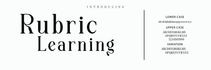 Luxury serif font in modern style. Elegant wedding alphabet letters font and number. Typography Luxury classic lettering serif fonts decorative vintage retro logo