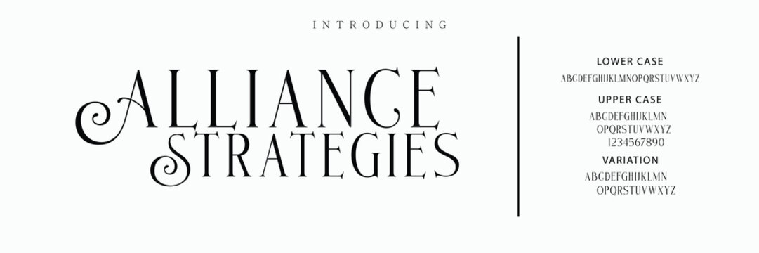 Luxury serif font in modern style. Elegant wedding alphabet letters font and number. Typography Luxury classic lettering serif fonts decorative vintage retro logo