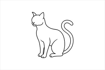 cat line art vector, silhouette, set design