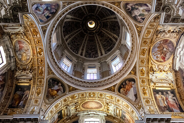 Cupola della cappella Sistina nella Basilica di Santa Maria Maggiore. Roma, Italia
