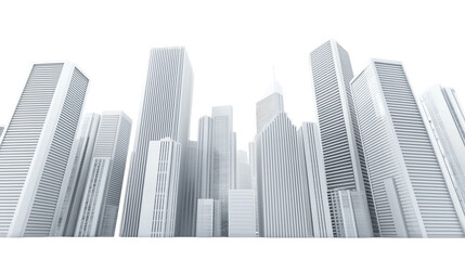 Obraz premium Vibrant cityscape with rainbow background, modern architecture and soaring towers reaching for the colorful sky