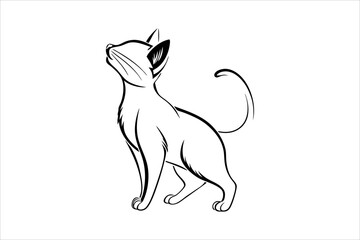 cat line art vector, silhouette, set design