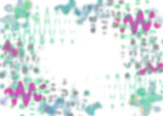 An abstract transparent psychedelic wavy vignette border design element.