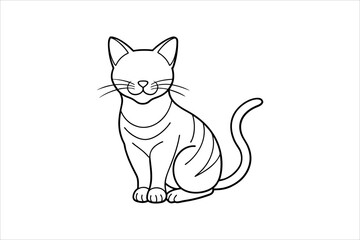 cat line art vector, silhouette, set design