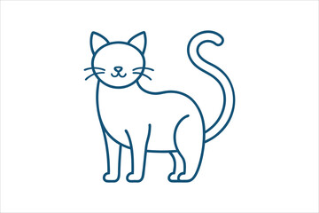 cat line art vector, silhouette, set design