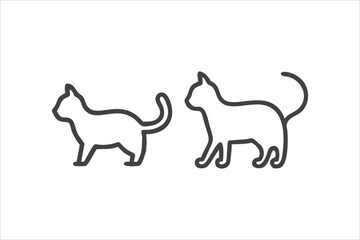 cat line art vector, silhouette, set design