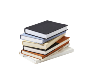 stack of books isolated