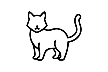 cat line art vector, silhouette, set design