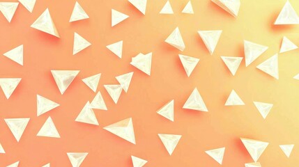 Abstract Orange Background With White Triangular Pyramids