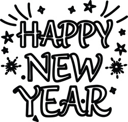 happy new year art and illustrator eps