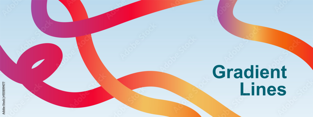 Poster dynamic colorful gradient curved lines. creative banner concept in minimalist and modern style