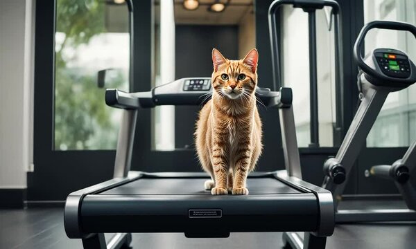 Cat on a treadmill.