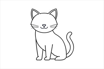 cat line art vector, silhouette, set design