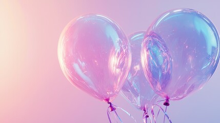 Pastel Balloons Iridescent Celebration Party Decor Festive Background