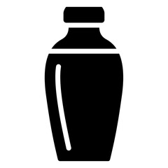 Cocktail shaker Glyph Icon, Black And White Glyph Icon Symbol