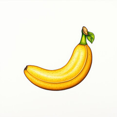 vibrant yellow banana with green leaf, showcasing its natural beauty and freshness