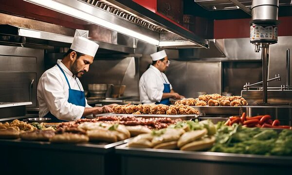 Arab man in a kebab restaurant.