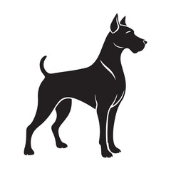 Dog black Silhouette vector isolated on a white background 