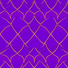 Fototapeta premium Purple and Gold Geometric Pattern: Luxurious seamless texture with vibrant purple background and elegant gold grid design. Ideal for fashion, interiors, and branding. 