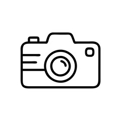 Camera icon design for photography and travel concept with copy space
