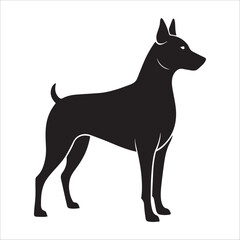Dog black Silhouette vector isolated on a white background 