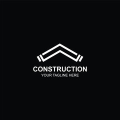 construction logo icon with creative vector illustration