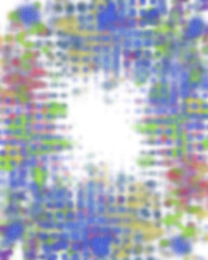 An abstract transparent psychedelic wavy vignette border design element.