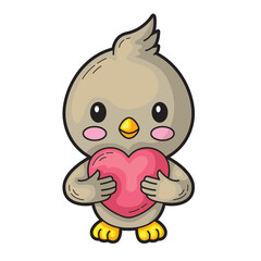 Cute Bird icon. ideal for children's books, greeting cards, and nature themed designs