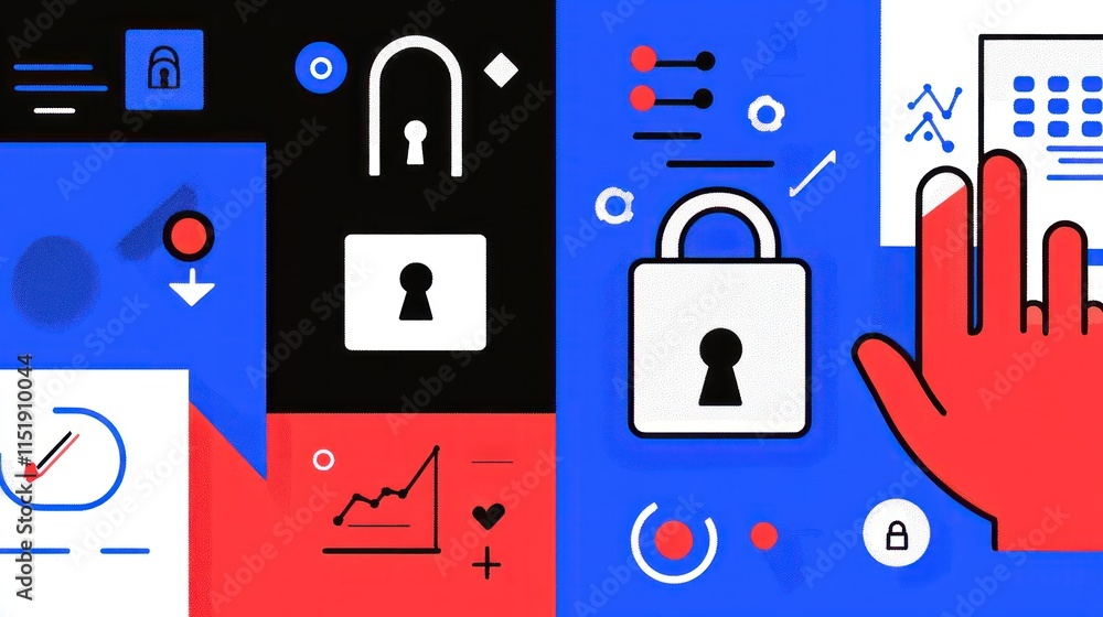 Poster cybersecurity data protection: secure digital assets
