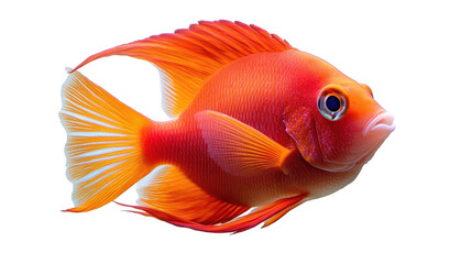 Vibrant orange fish swimming gracefully. transparent background