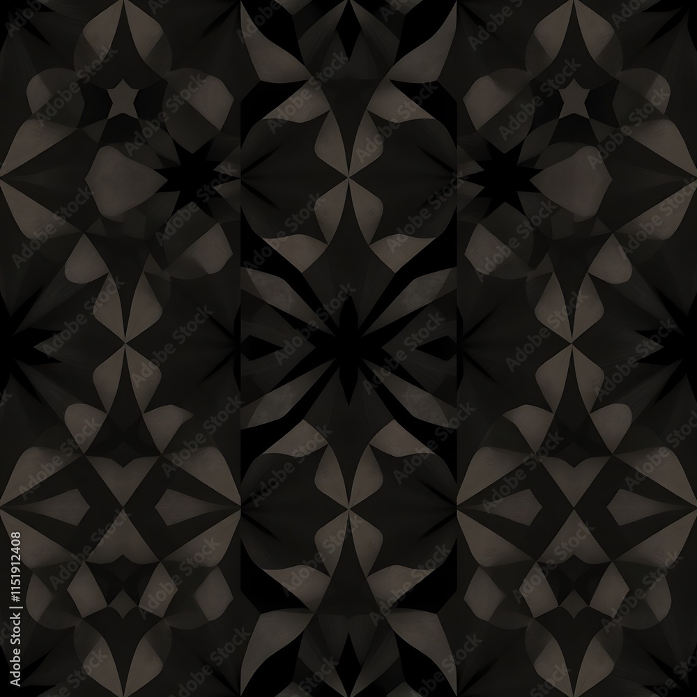 Poster dark geometric pattern: a seamless background pattern with an intricate design of geometric shapes i