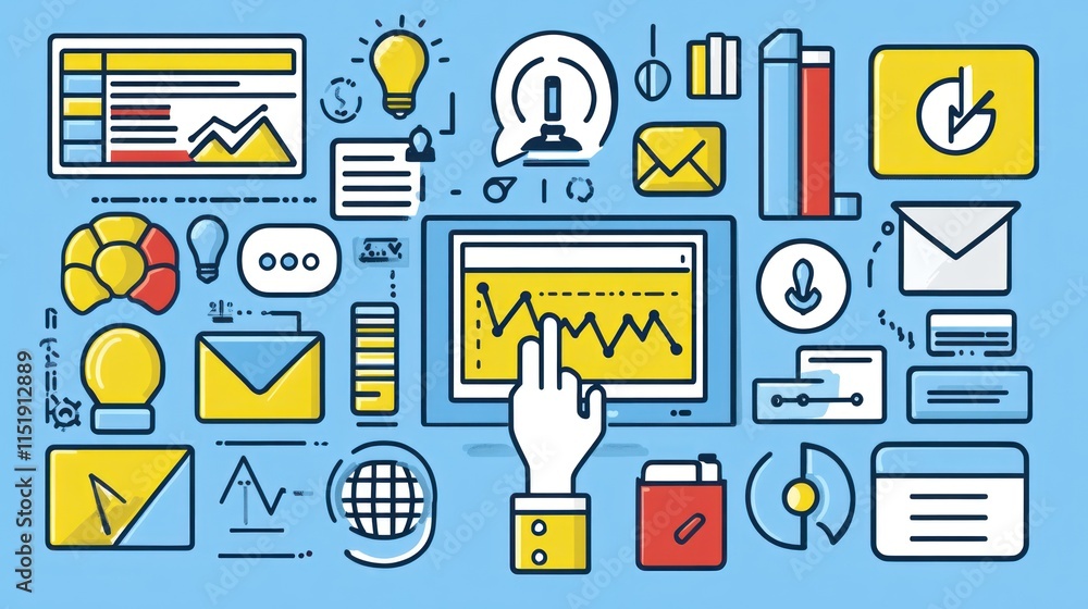 Poster data analysis and business intelligence: a visual representation of modern business strategies and t