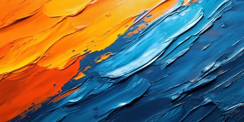 Dynamic abstract waves in vibrant colors art canvas mixed media studio close-up expressionist style