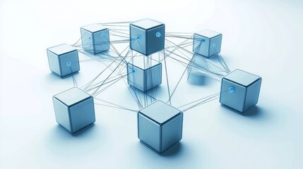 Obraz premium Interconnected Network: A Visual Representation of Data and Global Connectivity