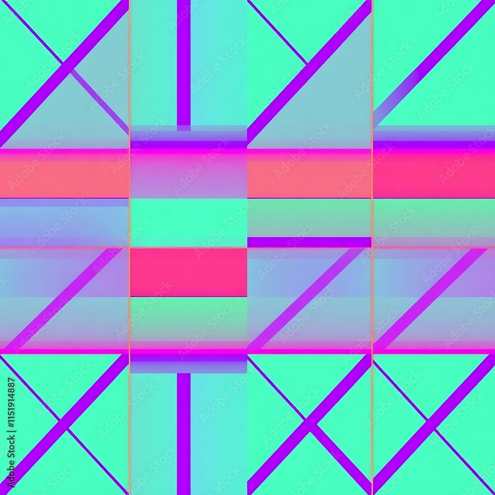 Poster abstract geometric pattern: vibrant, intersecting lines and shapes create a dynamic and captivating 