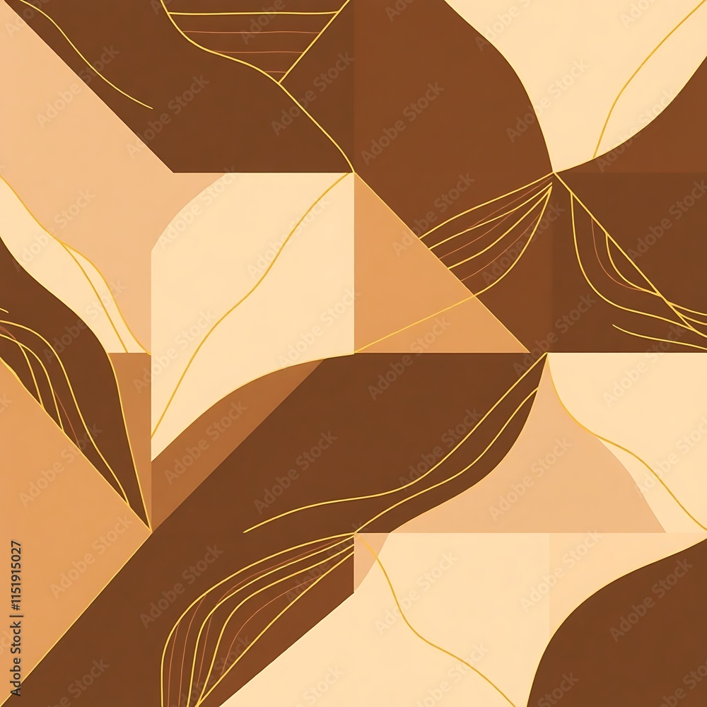 Poster earthy geometric abstract: elegant and sophisticated, this abstract art print features a harmonious 