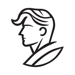 Man head icon silhouette. Male profile sign, face silhouette logo, vector