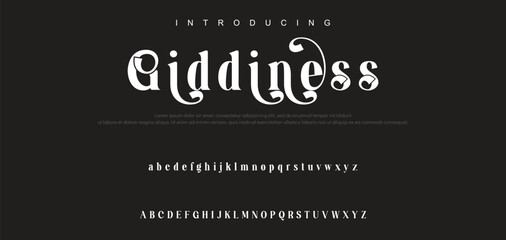 Luxury serif font in modern style. Elegant wedding alphabet letters font and number. Typography Luxury classic lettering serif fonts decorative vintage retro logo