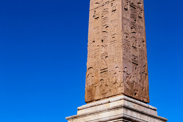 Obelisco Flaminio in Piazza del Popolo. Roma, Italia