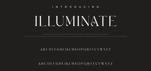 Luxury serif font in modern style. Elegant wedding alphabet letters font and number. Typography Luxury classic lettering serif fonts decorative vintage retro logo