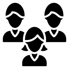 People Glyph Icon, Black And White Glyph Icon Symbol