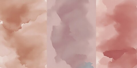 Obraz premium Abstract Watercolor Wall Art with PANTONE 17-1230 Mocha Mousse Tones