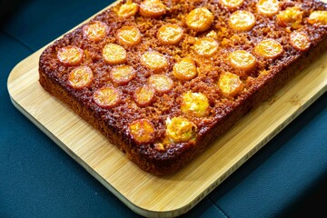 Traditional Brazilian caramelized banana pie. Brazilian food