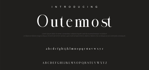 Luxury wedding alphabet font. Typography decorative elegant classic lettering serif fonts vintage retro for logo.