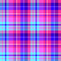 Seamless pattern in marvellous light and dark blue, pink, violet colors for plaid, fabric, textile, clothes, tablecloth and other things. Vector image.