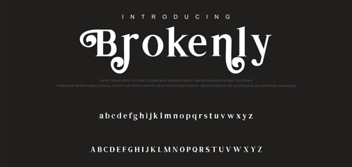 Luxury wedding alphabet font. Typography decorative elegant classic lettering serif fonts vintage retro for logo.